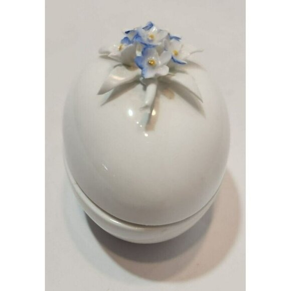 Vtg Golden Crown E&R England Fine Bone China Handpainted Egg Shaped Trinket Box - Picture 7 of 13